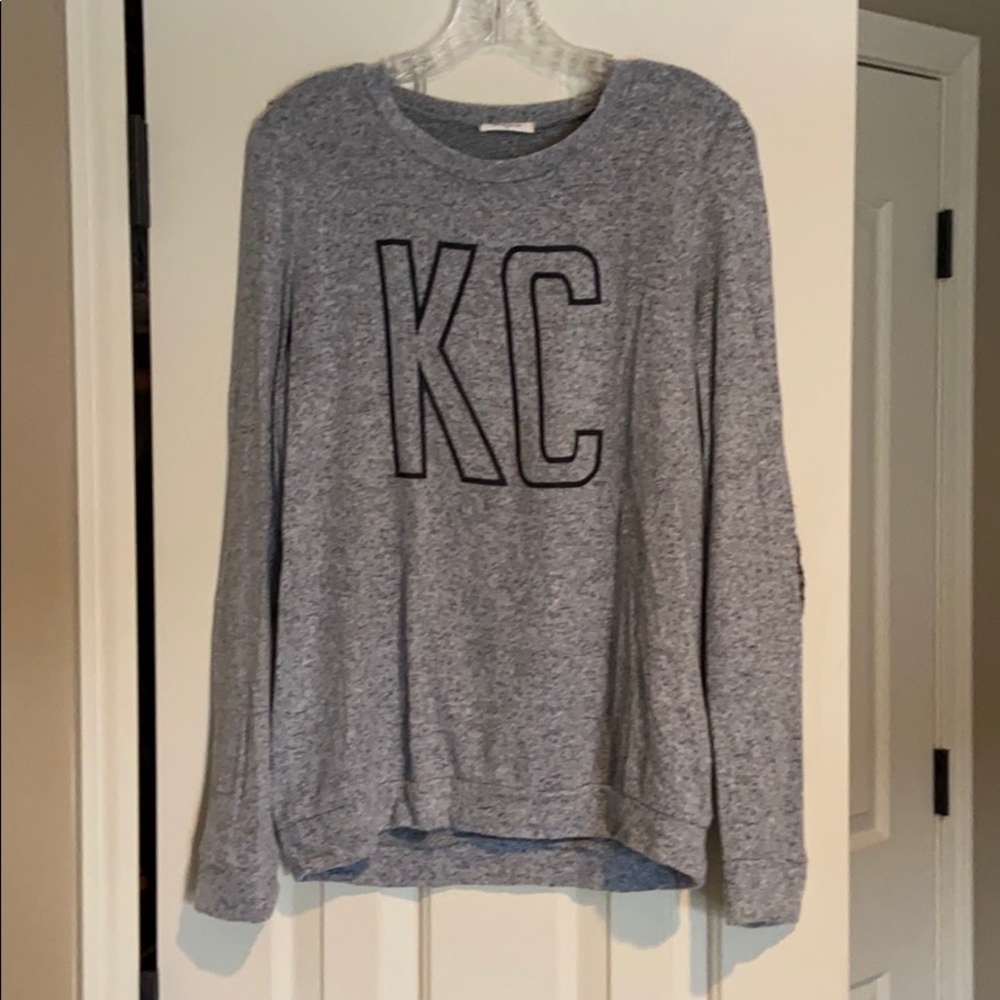 Sideline Chic KC sweater with sequin elbow patches